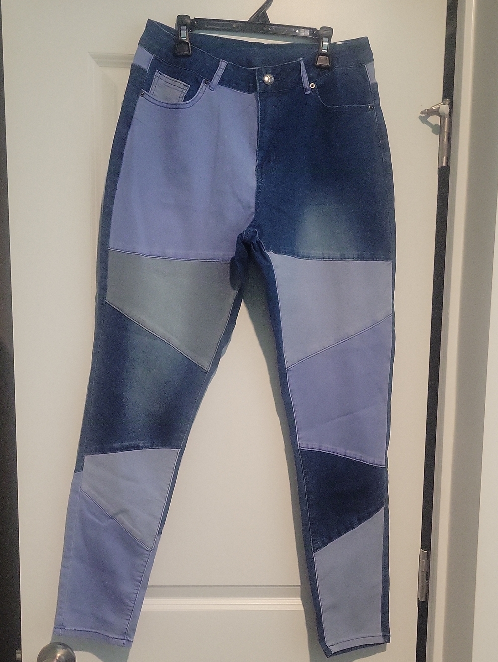 Patchwork Two-Tone Blue Women’s Jeans! Sz.L!